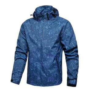 Men's Casual Waterproof Windbreaker Jacket Full Zip Up hooded