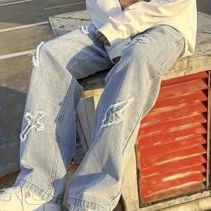 Men's Lightning Patch  Loose-Fit Jeans