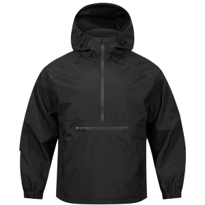Men's hooded half zip jacket