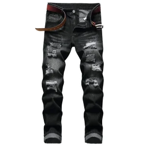 Men's black casual fashion jeans