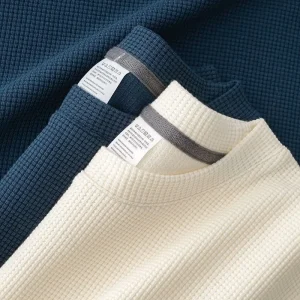 Men's Summer Waffle Round Neck Short Sleeve Shirt