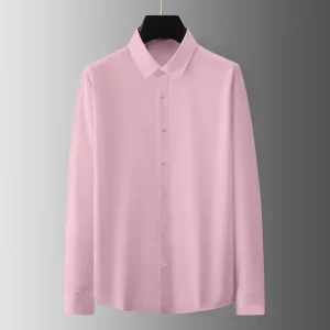 New Men's Business Casual Long Sleeved Solid Color Shirt