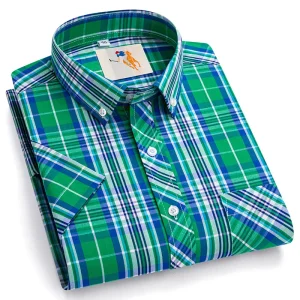 Cotton England Plaid short sleave Shirts For Men XXXL sizes available